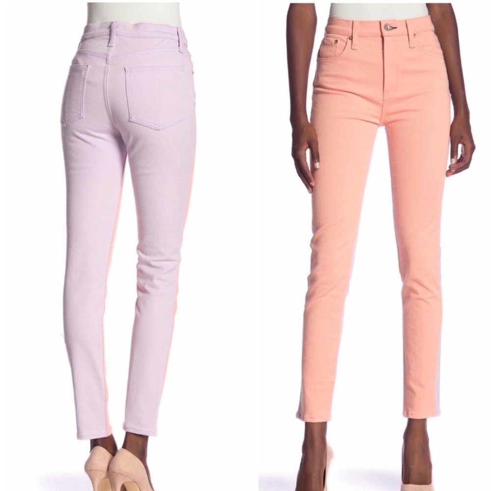 rag & bone High Rise Skinny Jeans‎ Colorblock Peach Lavender Size 25